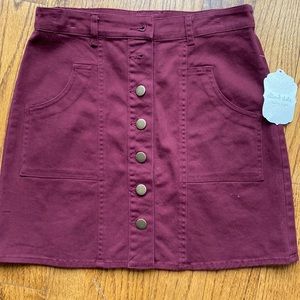 Button front mini skirt